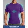 image:imageCompression Shirt Men Short Sleeve Dry Fit TShirt Athletic Workout Base Layer Moisture Wicking Undershirts for MenPurple