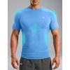 image:imageCompression Shirt Men Short Sleeve Dry Fit TShirt Athletic Workout Base Layer Moisture Wicking Undershirts for MenSky Blue