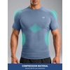 image:imageCompression Shirt Men Short Sleeve Dry Fit TShirt Athletic Workout Base Layer Moisture Wicking Undershirts for MenSlate Blue