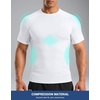image:imageCompression Shirt Men Short Sleeve Dry Fit TShirt Athletic Workout Base Layer Moisture Wicking Undershirts for MenWhite