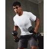 image:imageCompression Shirt Men Short Sleeve Dry Fit TShirt Athletic Workout Base Layer Moisture Wicking Undershirts for MenWhite