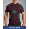 image:imageCompression Shirt Men Short Sleeve Dry Fit TShirt Athletic Workout Base Layer Moisture Wicking Undershirts for MenWine