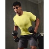 image:imageCompression Shirt Men Short Sleeve Dry Fit TShirt Athletic Workout Base Layer Moisture Wicking Undershirts for MenYellow