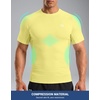 image:imageCompression Shirt Men Short Sleeve Dry Fit TShirt Athletic Workout Base Layer Moisture Wicking Undershirts for MenYellow