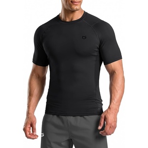 image:imageCompression Shirt Men Short Sleeve Dry Fit TShirt Athletic Workout Base Layer Moisture Wicking Undershirts for MenBlack