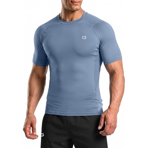 image:imageCompression Shirt Men Short Sleeve Dry Fit TShirt Athletic Workout Base Layer Moisture Wicking Undershirts for MenSlate Blue
