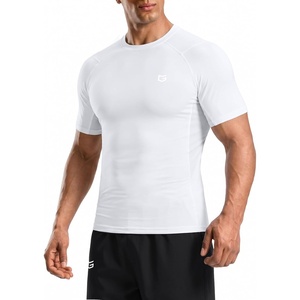 image:imageCompression Shirt Men Short Sleeve Dry Fit TShirt Athletic Workout Base Layer Moisture Wicking Undershirts for MenWhite