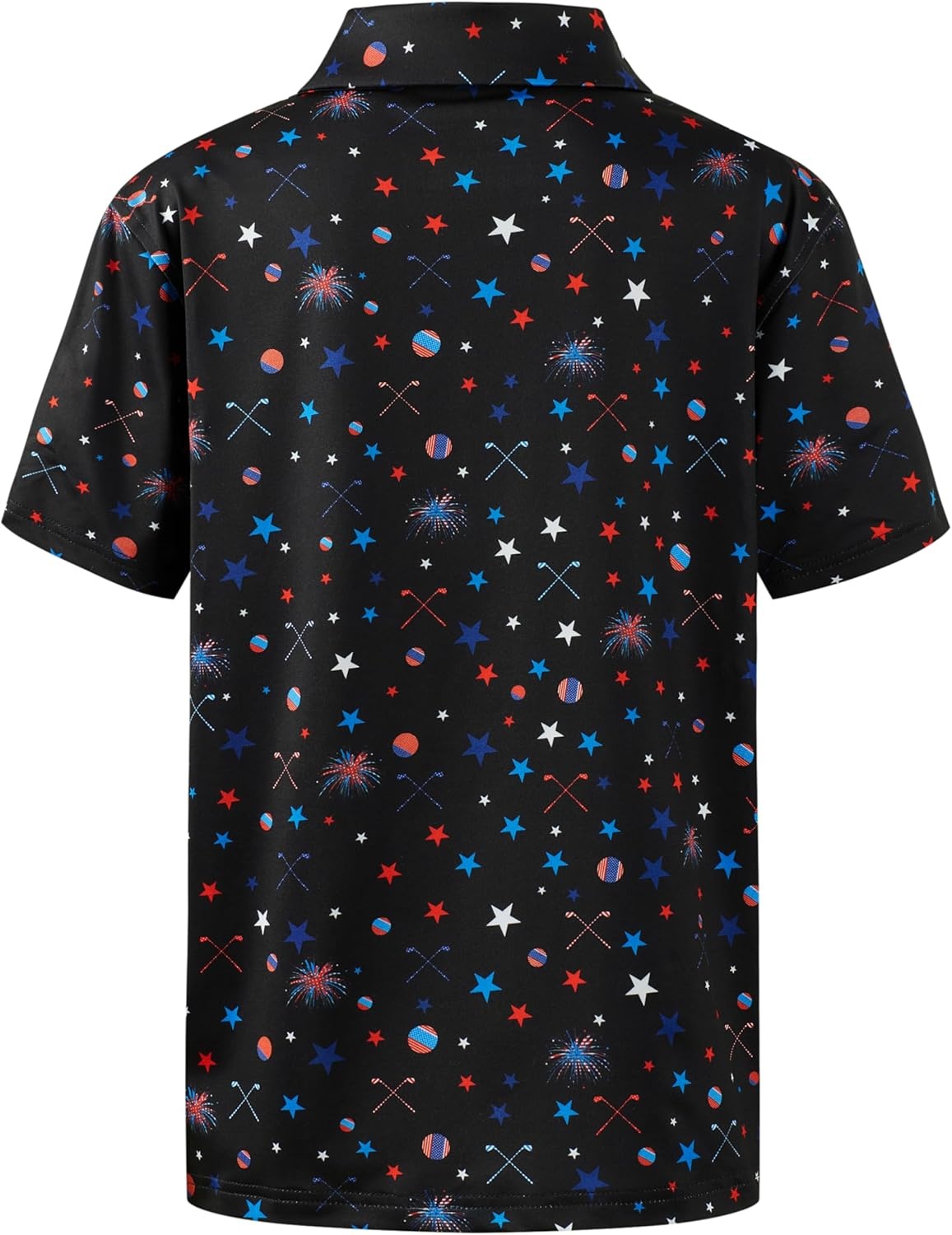 image:imageBoys Polo Shirt Short Sleeve Funny Print Golf Moisture Wicking Collared Casual Athletic Shirts for Youth Performance KidsBlack Pentagram