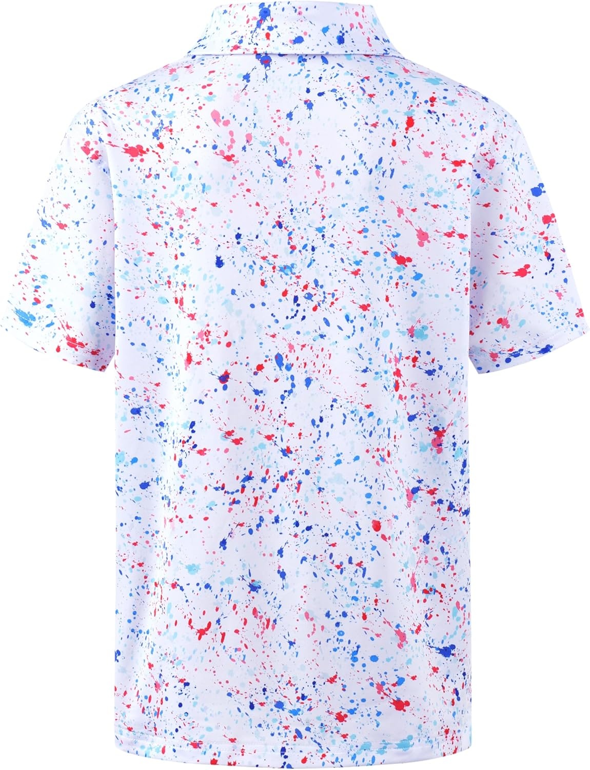 image:imageBoys Polo Shirt Short Sleeve Funny Print Golf Moisture Wicking Collared Casual Athletic Shirts for Youth Performance KidsWhite Colored Dots