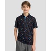 image:imageBoys Polo Shirt Short Sleeve Funny Print Golf Moisture Wicking Collared Casual Athletic Shirts for Youth Performance KidsBlack Pentagram