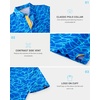 image:imageBoys Polo Shirt Short Sleeve Funny Print Golf Moisture Wicking Collared Casual Athletic Shirts for Youth Performance KidsBlue Sea Wave