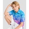 image:imageBoys Polo Shirt Short Sleeve Funny Print Golf Moisture Wicking Collared Casual Athletic Shirts for Youth Performance KidsGradient Coconut Tree