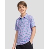 image:imageBoys Polo Shirt Short Sleeve Funny Print Golf Moisture Wicking Collared Casual Athletic Shirts for Youth Performance KidsPurple Crocodile