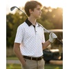 image:imageBoys Polo Shirt Short Sleeve Funny Print Golf Moisture Wicking Collared Casual Athletic Shirts for Youth Performance KidsWhite Golf Clubs