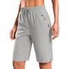 image:imageG Gradual 7 9 11 Womens Hiking Shorts 4 Pockets Lightweight Quick Dry Cargo Shorts Water Resistant Golf Summer WalkingBright Grey