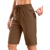 image:imageG Gradual 7 9 11 Womens Hiking Shorts 4 Pockets Lightweight Quick Dry Cargo Shorts Water Resistant Golf Summer WalkingChestnut Brown