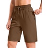 image:imageG Gradual 7 9 11 Womens Hiking Shorts 4 Pockets Lightweight Quick Dry Cargo Shorts Water Resistant Golf Summer WalkingChestnut Brown