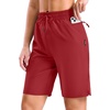 image:imageG Gradual 7 9 11 Womens Hiking Shorts 4 Pockets Lightweight Quick Dry Cargo Shorts Water Resistant Golf Summer WalkingDeep Red