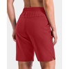 image:imageG Gradual 7 9 11 Womens Hiking Shorts 4 Pockets Lightweight Quick Dry Cargo Shorts Water Resistant Golf Summer WalkingDeep Red