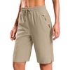 image:imageG Gradual 7 9 11 Womens Hiking Shorts 4 Pockets Lightweight Quick Dry Cargo Shorts Water Resistant Golf Summer WalkingLight Khaki Green