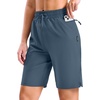 image:imageG Gradual 7 9 11 Womens Hiking Shorts 4 Pockets Lightweight Quick Dry Cargo Shorts Water Resistant Golf Summer WalkingTibetan Blue Grey