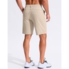 image:imageG Gradual Mens Golf Shorts with 3 Pockets 9 Lightweight Stretch Quick Dry Casual Dress Work Shorts for MenLight Khaki