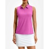 image:imageG Gradual Womens Golf Shirt Racerback Tank Zip Up Athletic Sleeveless Top Tennis Pickleball Cooling Polo Shirts Lightweight Heather Rose Large
