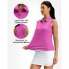 image:imageG Gradual Womens Golf Shirt Racerback Tank Zip Up Athletic Sleeveless Top Tennis Pickleball Cooling Polo Shirts Lightweight Heather Rose Large