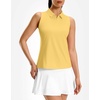 image:imageG Gradual Womens Golf Shirt Racerback Tank Zip Up Athletic Sleeveless Top Tennis Pickleball Cooling Polo Shirts Lightweight Heather Yellow Small
