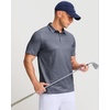 image:imageMens Golf Shirts Dry Fit Performance Moisture Wicking Breathable Casual Micro Print Short Sleeve PoloDeep Grey Texture