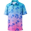 image:imageBoys Polo Shirt Short Sleeve Funny Print Golf Moisture Wicking Collared Casual Athletic Shirts for Youth Performance KidsGradient Coconut Tree