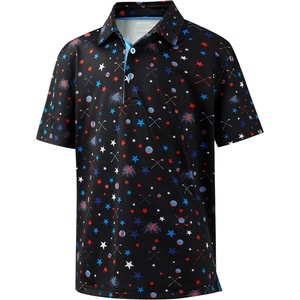 image:imageBoys Polo Shirt Short Sleeve Funny Print Golf Moisture Wicking Collared Casual Athletic Shirts for Youth Performance KidsBlack Pentagram