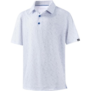 image:imageBoys Polo Shirt Short Sleeve Funny Print Golf Moisture Wicking Collared Casual Athletic Shirts for Youth Performance KidsGrey Sea Wave