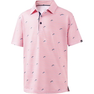 image:imageBoys Polo Shirt Short Sleeve Funny Print Golf Moisture Wicking Collared Casual Athletic Shirts for Youth Performance KidsRed Shark