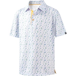 image:imageBoys Polo Shirt Short Sleeve Funny Print Golf Moisture Wicking Collared Casual Athletic Shirts for Youth Performance KidsWhite Flag