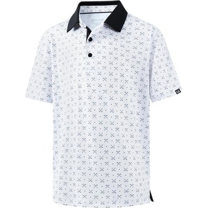 image:imageBoys Polo Shirt Short Sleeve Funny Print Golf Moisture Wicking Collared Casual Athletic Shirts for Youth Performance KidsWhite Golf Clubs