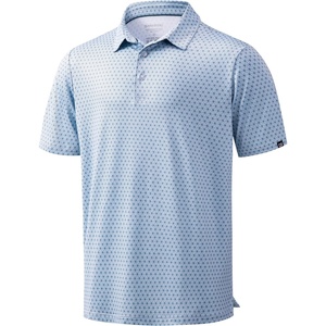 image:imageMens Golf Shirts Dry Fit Performance Moisture Wicking Breathable Casual Micro Print Short Sleeve PoloBlue Flower