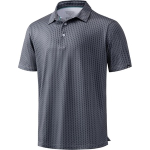 image:imageMens Golf Shirts Dry Fit Performance Moisture Wicking Breathable Casual Micro Print Short Sleeve PoloDeep Grey Texture
