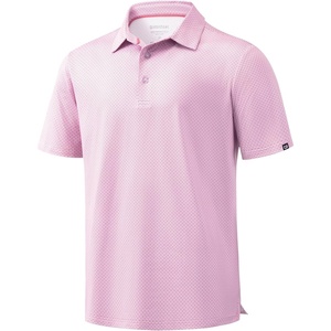 image:imageMens Golf Shirts Dry Fit Performance Moisture Wicking Breathable Casual Micro Print Short Sleeve PoloMini Dumbbell 2