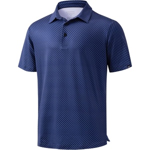 image:imageMens Golf Shirts Dry Fit Performance Moisture Wicking Breathable Casual Micro Print Short Sleeve PoloNavy Rocket