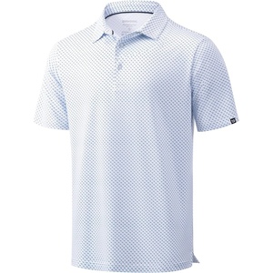 image:imageMens Golf Shirts Dry Fit Performance Moisture Wicking Breathable Casual Micro Print Short Sleeve PoloWhite Rocket