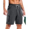 image:imageG Gradual Mens 7 Athletic Sweat Shorts with Zipper Pockets Soft Elastic Waist Lounge Workout Gym Shorts for MenDark Black Heather