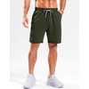 image:imageG Gradual Mens 7 Athletic Sweat Shorts with Zipper Pockets Soft Elastic Waist Lounge Workout Gym Shorts for MenDark Green Heather