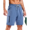 image:imageG Gradual Mens 7 Athletic Sweat Shorts with Zipper Pockets Soft Elastic Waist Lounge Workout Gym Shorts for MenHaze Blue Heather