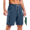 image:imageG Gradual Mens 7 Athletic Sweat Shorts with Zipper Pockets Soft Elastic Waist Lounge Workout Gym Shorts for MenIndigo Heather