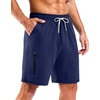 image:imageG Gradual Mens 7 Athletic Sweat Shorts with Zipper Pockets Soft Elastic Waist Lounge Workout Gym Shorts for MenNavy Heather