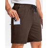 image:imageG Gradual Mens Sweat Shorts Soft Moisture Wicking Athletic Gym Shorts with 3 Pockets for Casual Lounge Workout RunningHeather Dark Brown