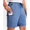 image:imageG Gradual Mens Sweat Shorts Soft Moisture Wicking Athletic Gym Shorts with 3 Pockets for Casual Lounge Workout RunningHeather Haze Blue