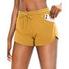 image:imageG Gradual Womens Athletic Running Shorts Comfy Cotton Shorts for Womens Workout Lounge with Pockets and DrawstringDusty Yellow