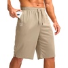 image:imageG Gradual Mens Athletic Shorts with Pockets 9  11 Long Basketball Shorts Lightweight Quick Dry Gym Workout Shorts for MenLight Khaki